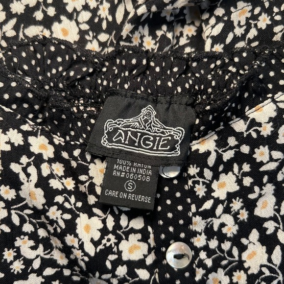 Angie Floral Romper Small Button Front Spaghetti Strap Ditsy Print - Picture 3 of 4